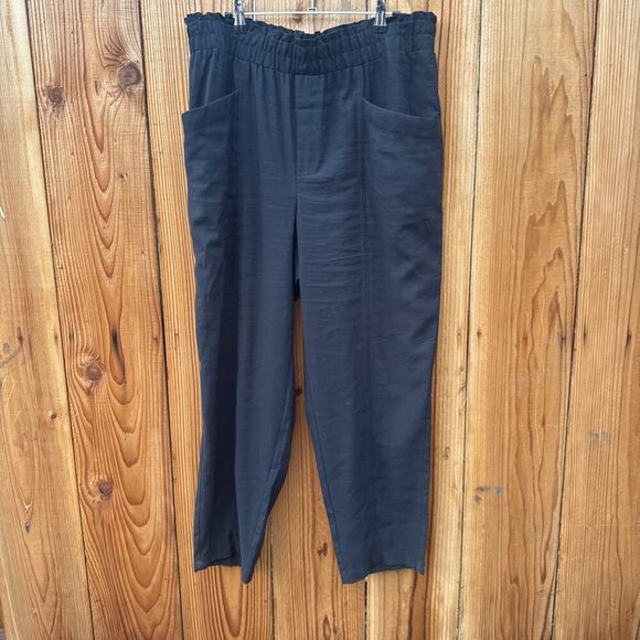 a new day Pants - New Day Ankle Pants Womens XL Tapered Leg Elastic Waist Pockets Black